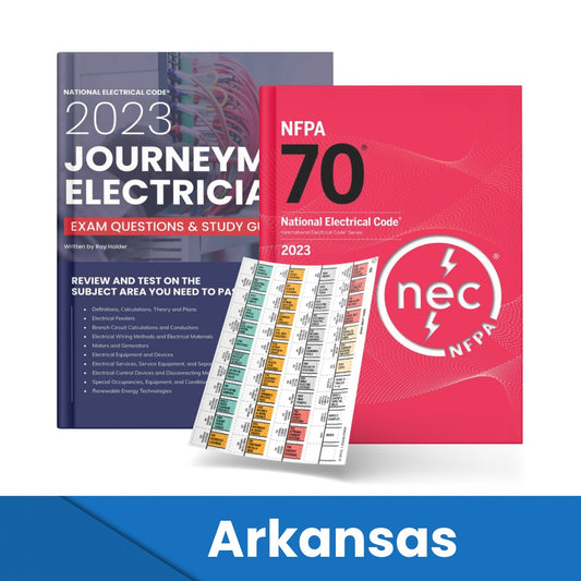 2023 Arkansas Journeyman Electrician Study Guide & National Electrical Code Combo with Tabs (Based on the 2023 NEC)