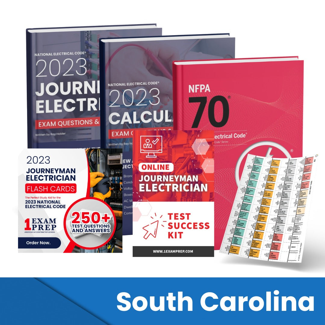 2023 South Carolina Journeyman Electrician Exam Prep Study Guides & Code Book Ultimate Combo (Based on the 2023 NEC)