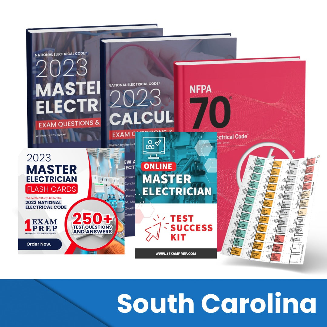 2023 South Carolina Master Electrician Exam Prep Study Guides & Code Book Ultimate Combo (Based on the 2023 NEC)