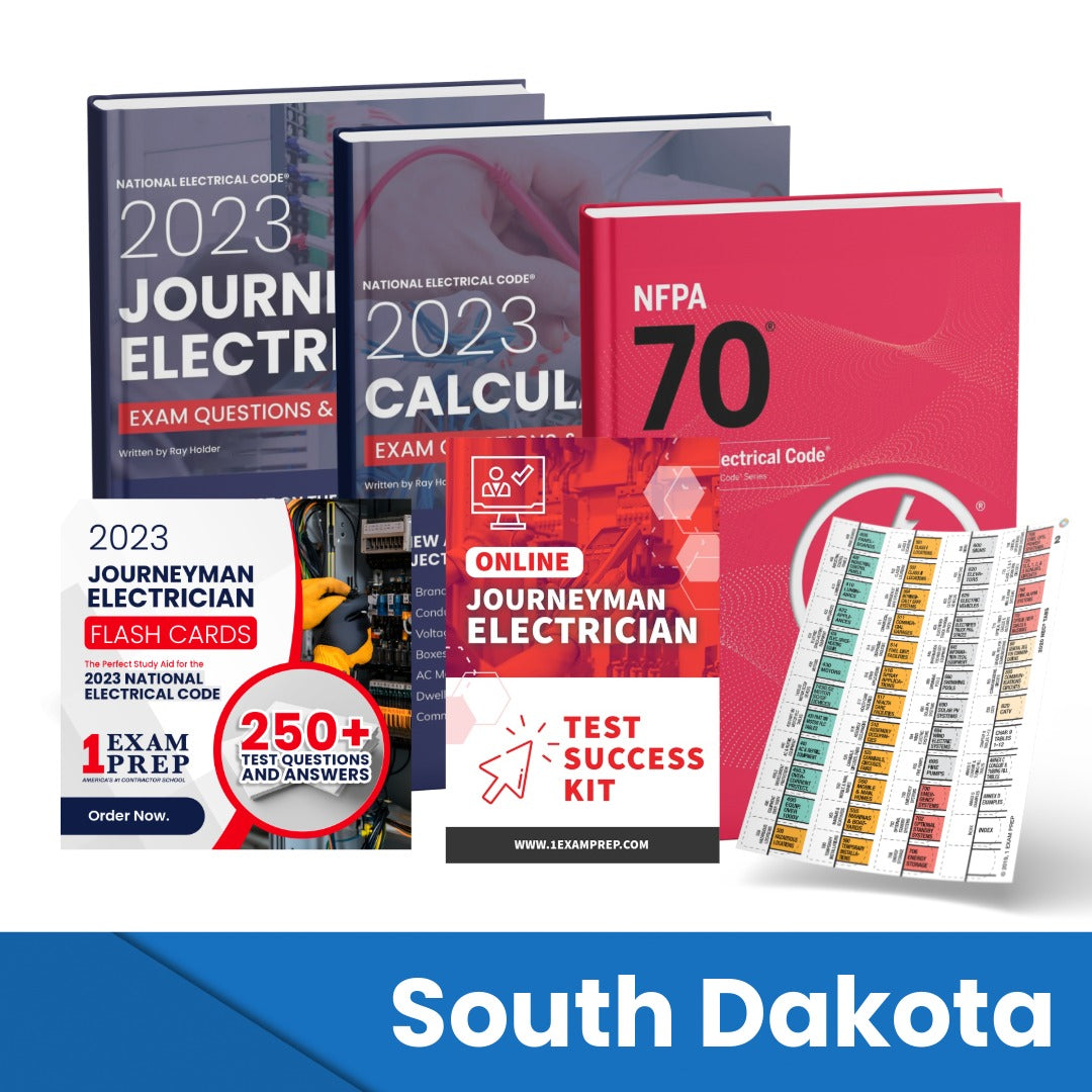 2023 South Dakota Journeyman Electrician Exam Prep Study Guides & Code Book Ultimate Combo (Based on the 2023 NEC)