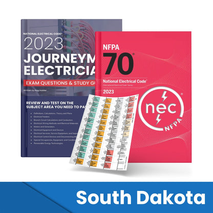 2023 South Dakota Journeyman Electrician Study Guide & National Electrical Code Combo with Tabs (Based on the 2023 NEC)