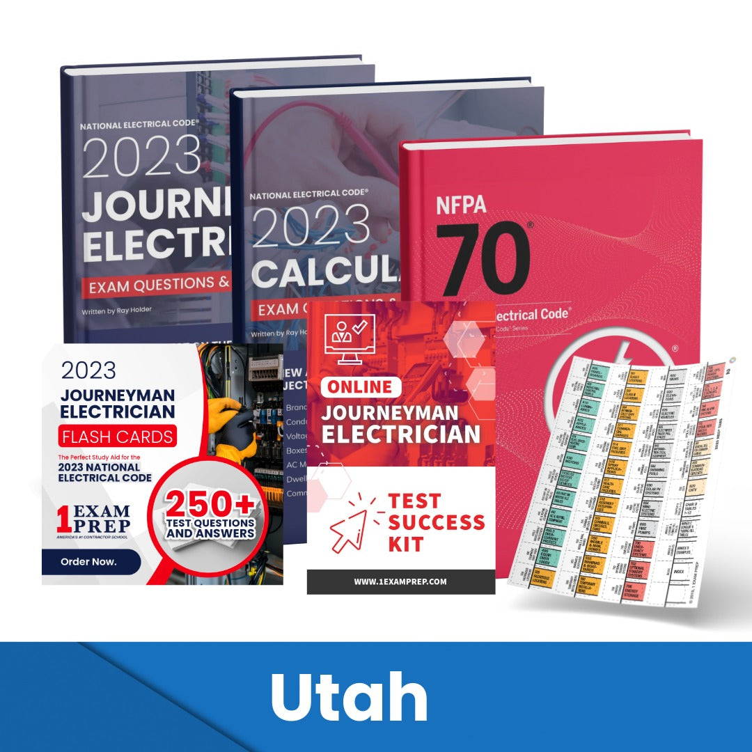 2023 Utah Journeyman Electrician Exam Prep Study Guides & Code Book Ultimate Combo (Based on the 2023 NEC)