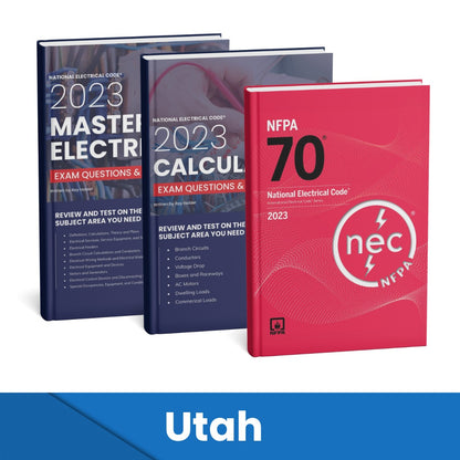 2023 Utah Master Electrician + Electrician Calculations Study Guides & National Electrical Code Combo (Based on the 2023 NEC)