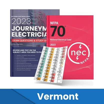 2023 Vermont Journeyman Electrician Study Guide & National Electrical Code Combo with Tabs (Based on the 2023 NEC)