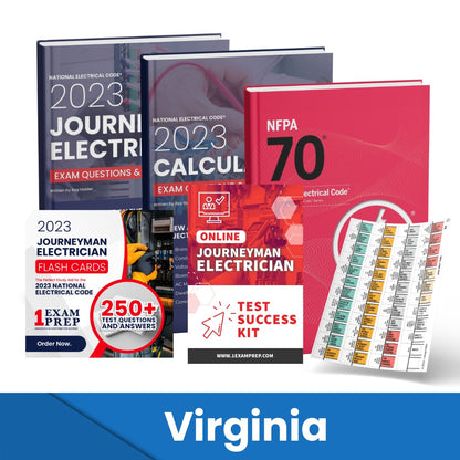 2023 Virginia Journeyman Electrician Exam Prep Study Guides & Code Book Ultimate Combo (Based on the 2023 NEC)