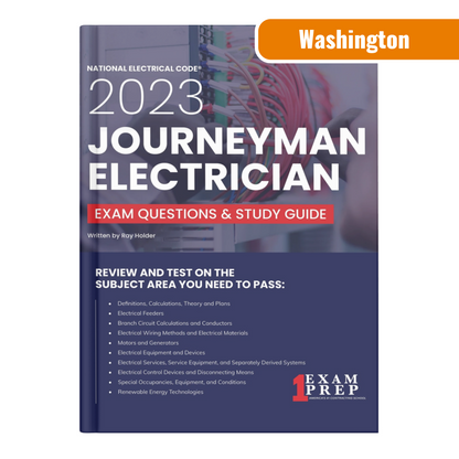 Washington 202 Journeyman Electrician Exam Prep and Study Guide: 12 Practice Exams +2 Full Final Exams: Trusted by 50k Electricians