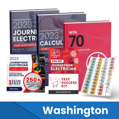 2023 Washington Journeyman Electrician Exam Prep Study Guides & Code Book Ultimate Combo (Based on the 2023 NEC)