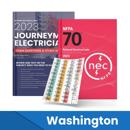 2023 Washington Journeyman Electrician Study Guide & National Electrical Code Combo with Tabs (Based on the 2023 NEC)
