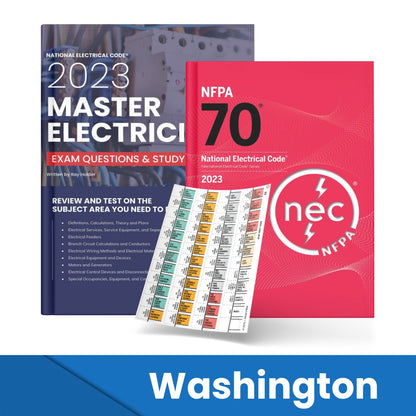 2023 Washington Master Electrician Study Guide & National Electrical Code Combo with Tabs (Based on the 2023 NEC)