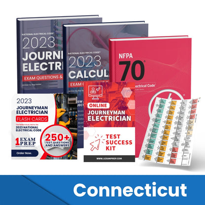 2023 Connecticut Journeyman Electrician Exam Prep Study Guides & Code Book Ultimate Combo (Based on the 2023 NEC)