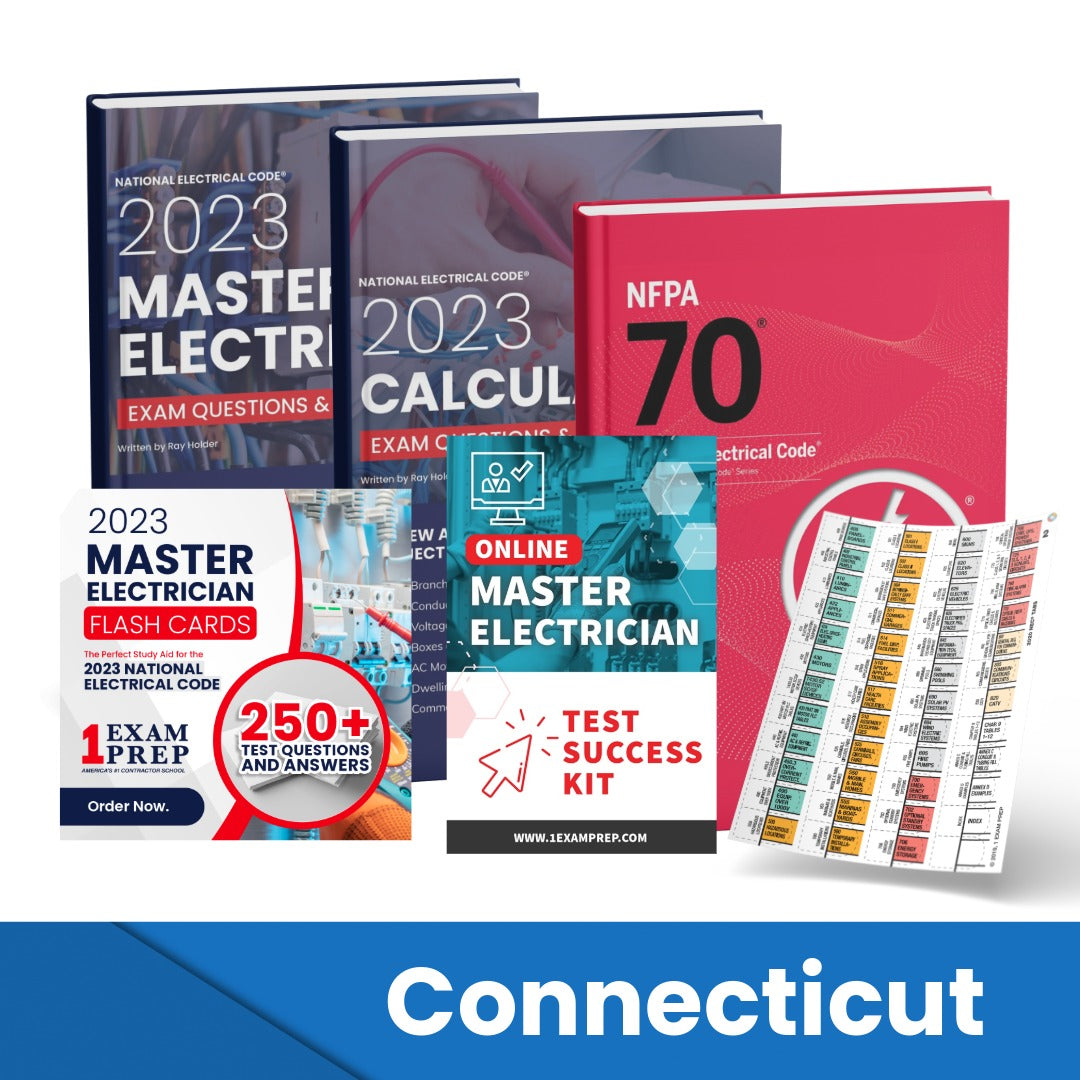 2023 Connecticut Master Electrician Exam Prep Study Guides & Code Book Ultimate Combo (Based on the 2023 NEC)
