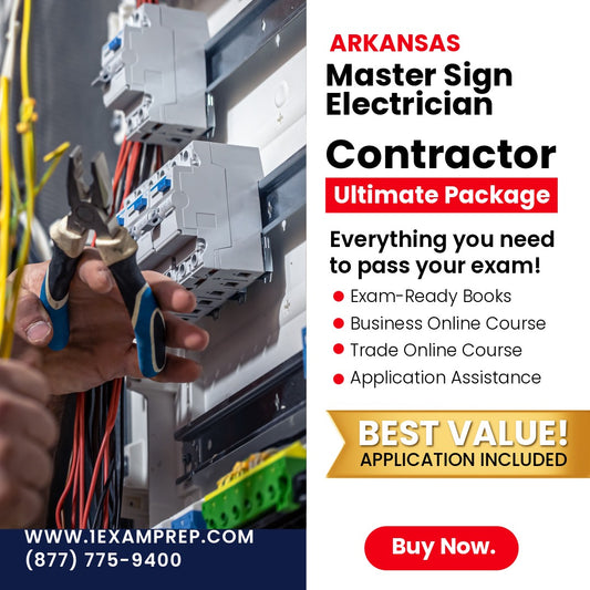 Arkansas Master Sign Electrician Contractor Ultimate Exam Prep Rental Package