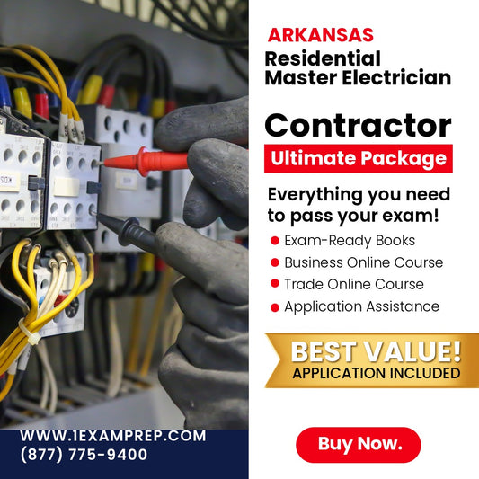 Arkansas Residential Master Electrician Contractor Ultimate Exam Prep Rental Package