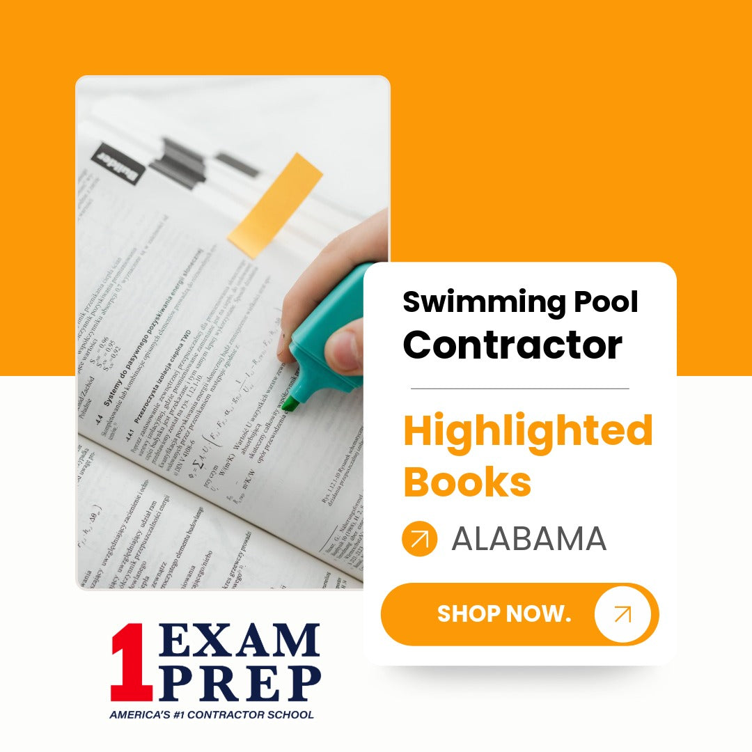 Alabama Swimming Pool Contractor Exam Highlighted Books