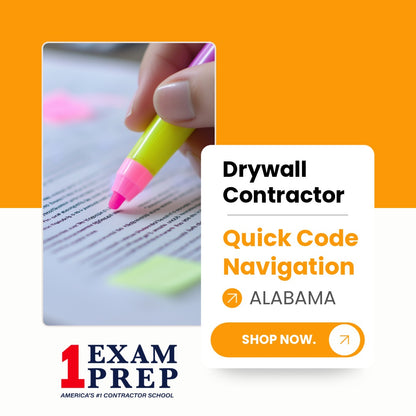 Alabama Drywall Contractor Exam Quick Code Navigation