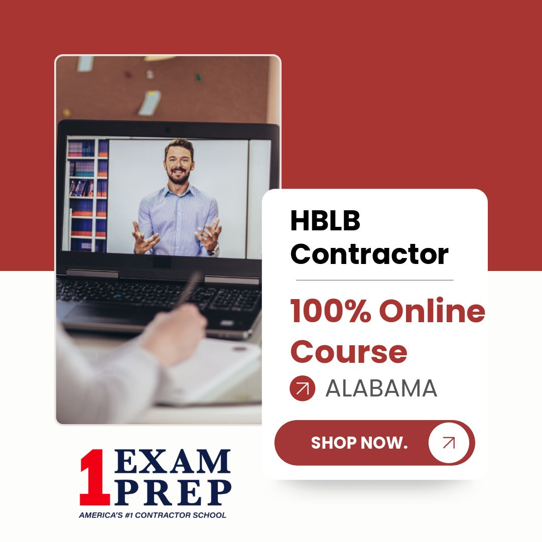 Alabama HBLB Contractor Exam 100% Online Course