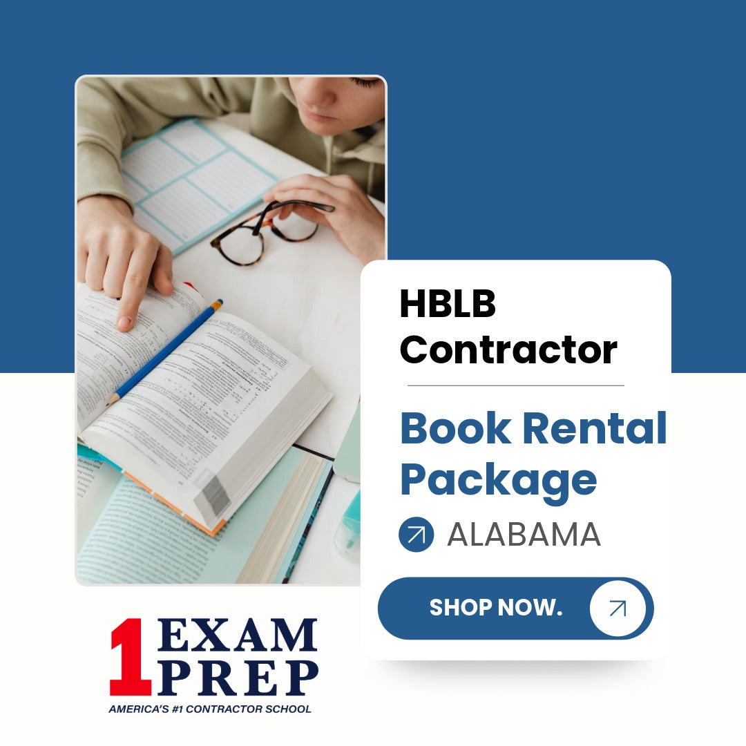 Alabama HBLB Contractor Exam Book Rental Package