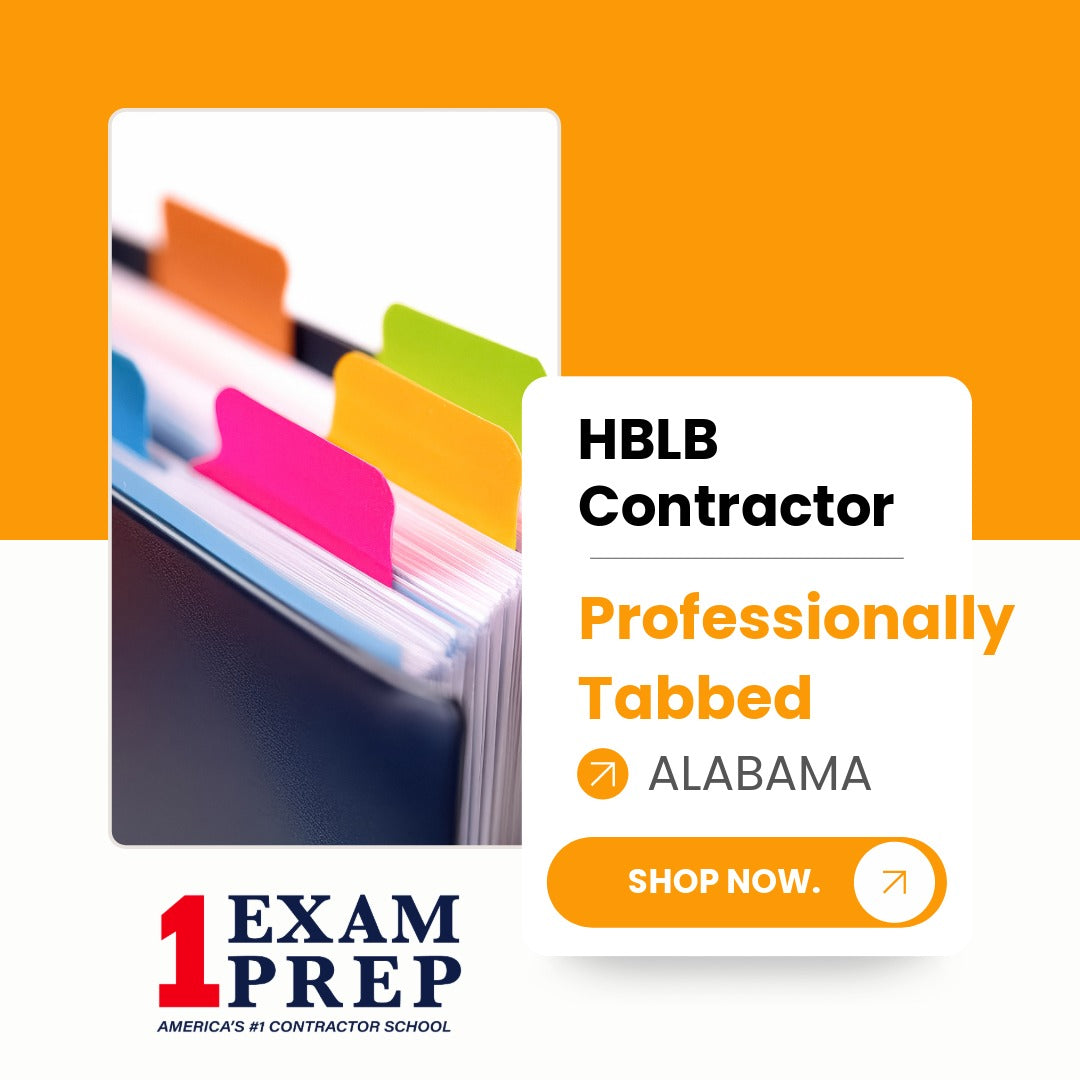 Alabama HBLB Contractor Exam Professionally Tabbed