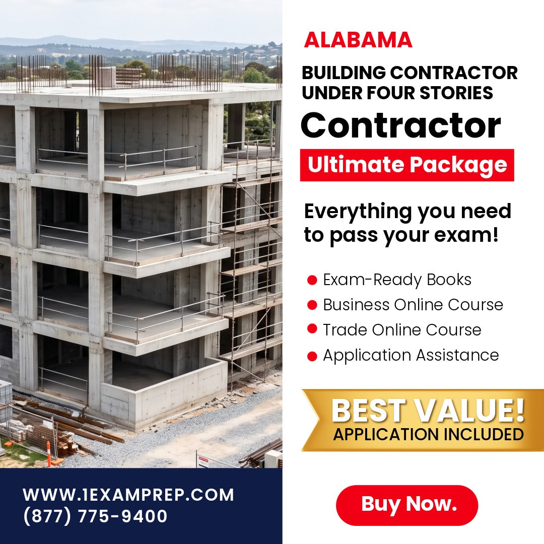 Alabama Building Contractor Under Four Stories Ultimate Exam Prep Rental Package