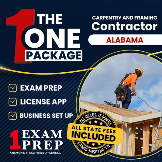 The 1 Package: All-Inclusive Alabama Carpentry and Framing Contractor Exam, Licensing & Business Setup Solution