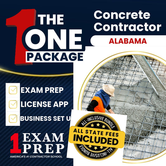 The 1 Package: All-Inclusive Alabama Concrete Contractor Exam, Licensing & Business Setup Solution
