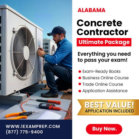 Alabama Concrete Contractor Ultimate Exam Prep Rental Package