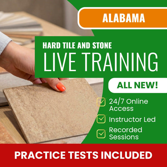 Alabama Hard Tile and Stone Contractor Exam Prep - Live Virtual + Self Study Training