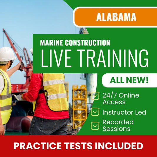 Alabama Marine Construction Contractor Exam Prep - Live Virtual + Self Study Training