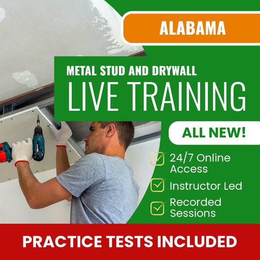 Alabama Metal Stud and Drywall Contractor Exam Prep - Live Virtual + Self Study Training