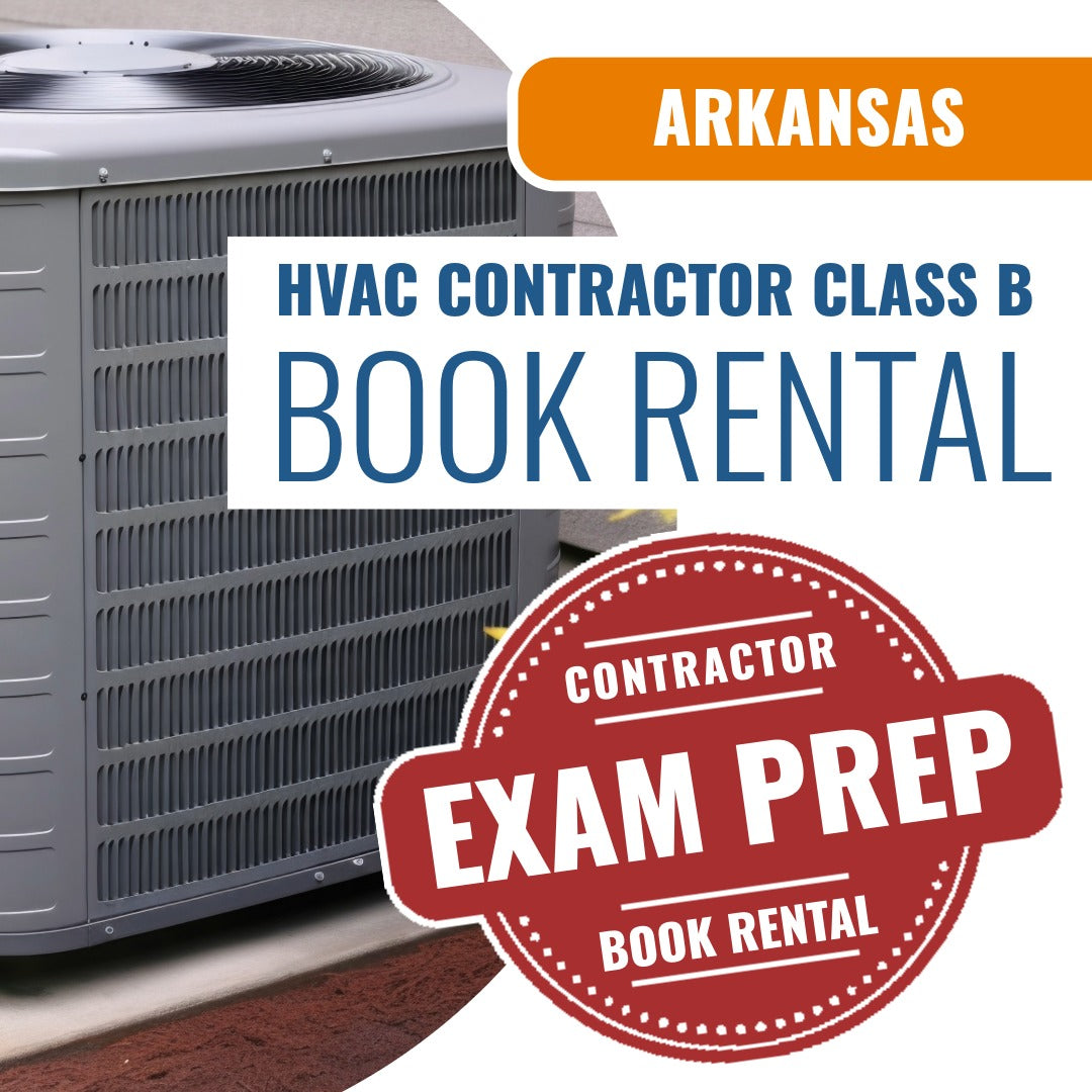 Arkansas Class B HVACR contractor books and courses rental package

