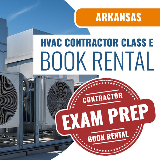 Arkansas Class E HVACR contractor books and courses rental package
