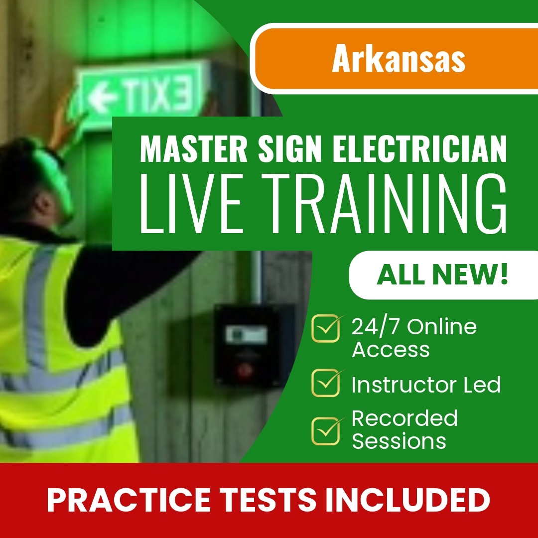 Arkansas Master Sign Electrician (ProV) Exam Prep - Live Virtual + Self Study Training