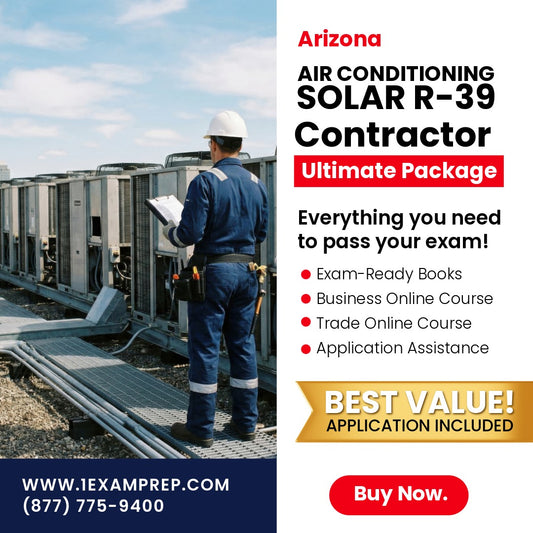 Arizona Air Conditioning and Refrigeration, Including Solar Residential Contractor (R-39) Ultimate Exam Prep Rental