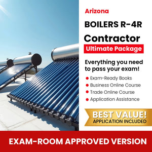 Arizona Boilers Residential Contractor (R-4R) Ultimate Books Exam Room Approved + Course + Application Package