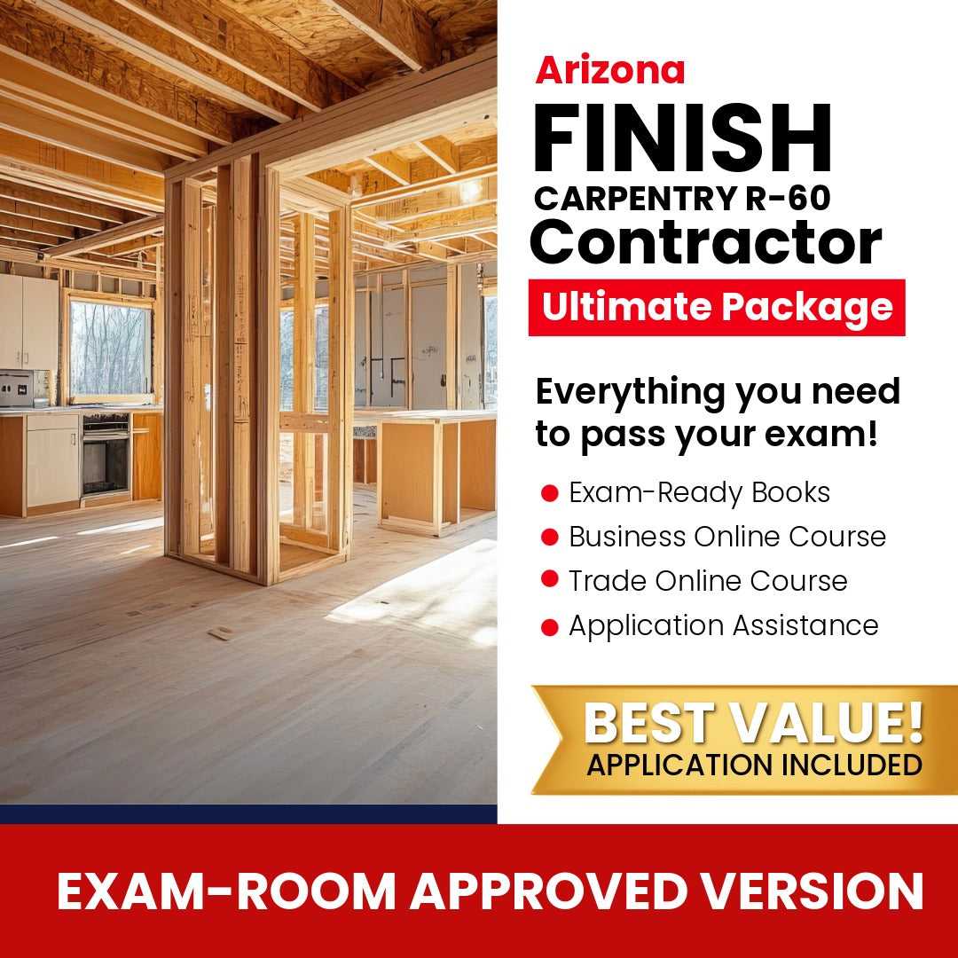 Arizona Finish Carpentry Residential Contractor (R-60) Ultimate Exam Prep Rental