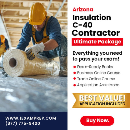 Arizona Insulation Commercial Contractor (C-40) Ultimate Exam Prep Rental Package