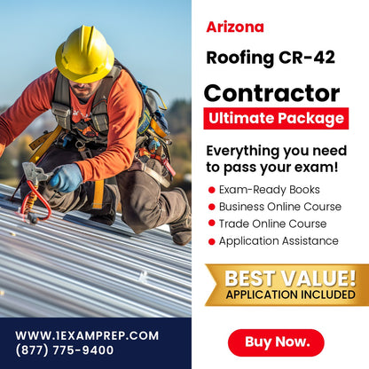 Arizona Roofing Residential / Commercial Contractor (CR-42) Ultimate Exam Prep Rental Package