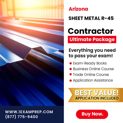 Arizona Sheet Metal Residential Contractor (R-45) Ultimate Exam Prep Rental