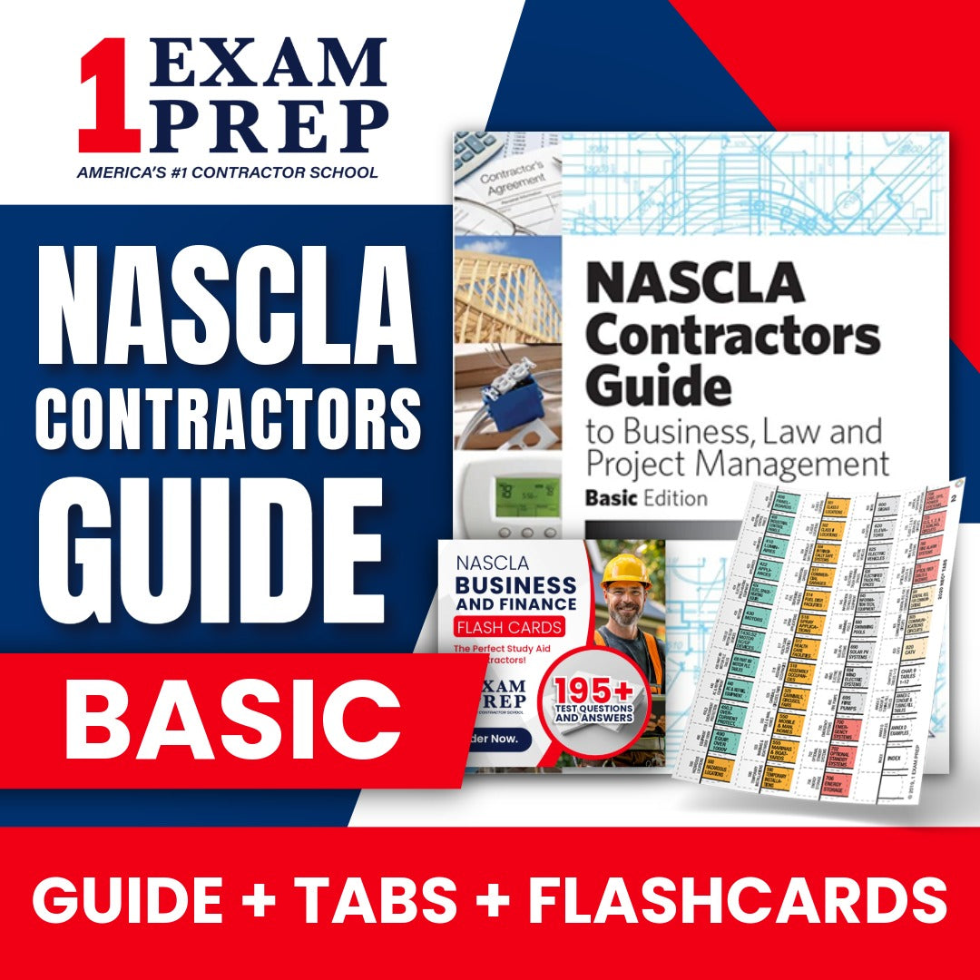 NASCLA Contractor's Highlighted & Tabbed Guide to Business, Law and Project Management, Basic  14th Edition + Flash Cards Bundle