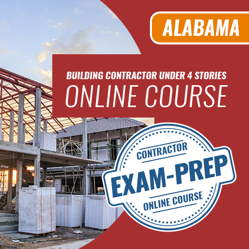 Examen de contratista de construcción de Alabama bajo cuatro pisos: curso de preparación para el examen en línea 