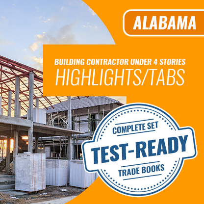 Alabama Building Contractor Under Four Stories Book Package - Highlighted and Tabbed