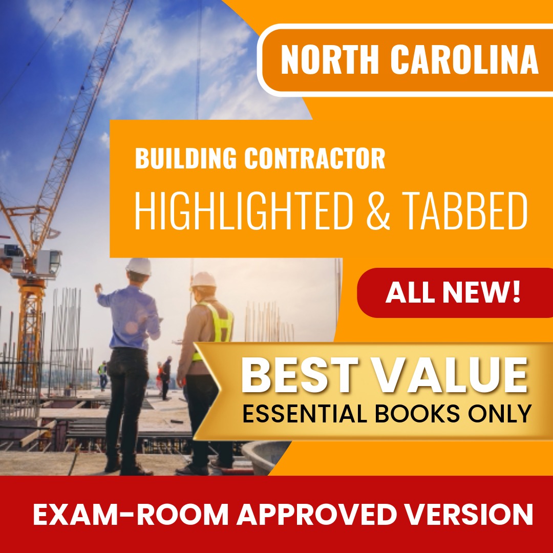North Carolina Building Contractor Highlighted & Tabbed Books Allowed into Exam Package