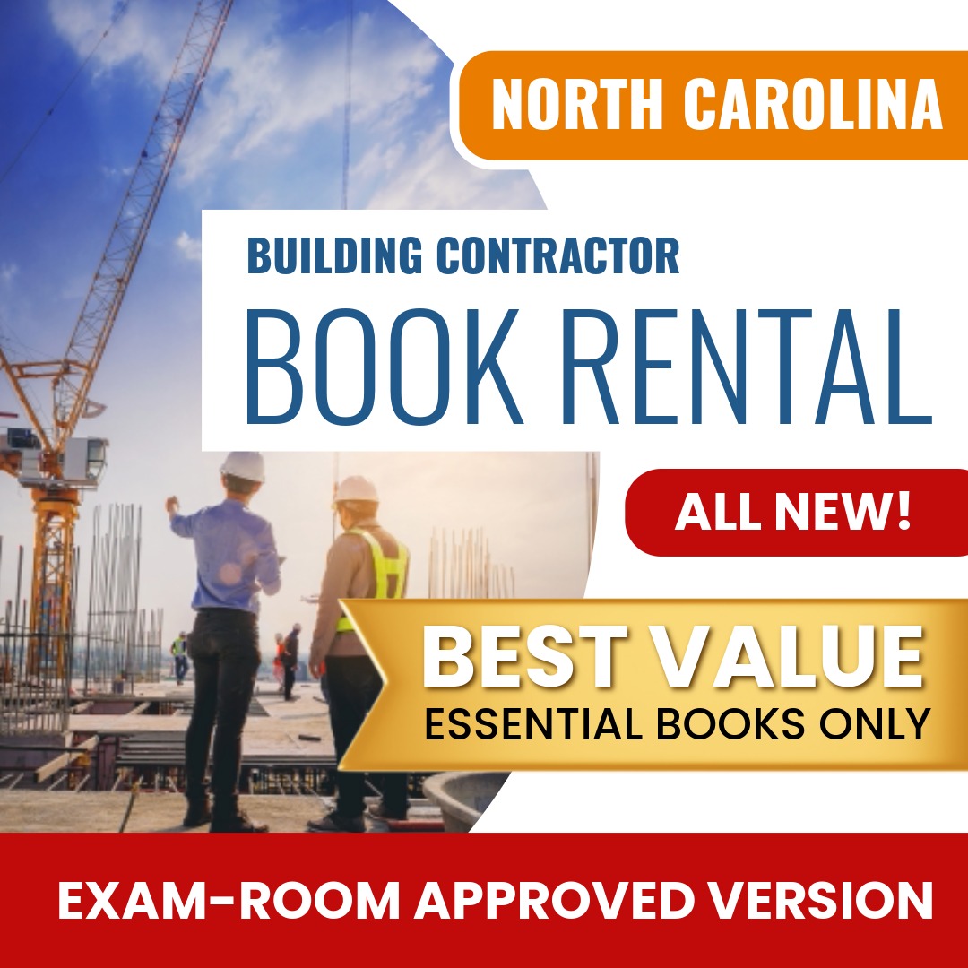 North Carolina Building Contractor - Books & Course Rental - Exam Room Approved