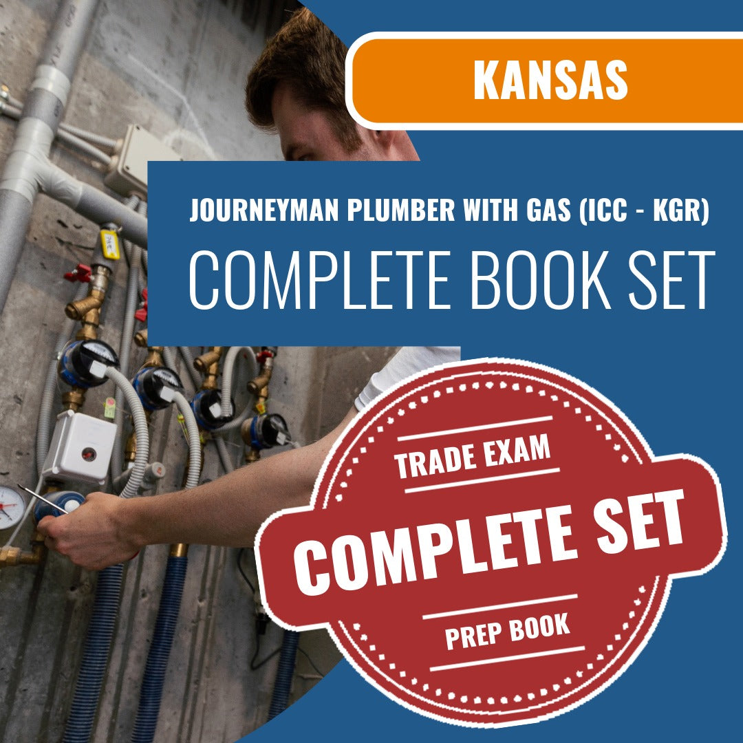 Kansas Journeyman Plumber with Gas (ICC - KGR) Exam Book Package