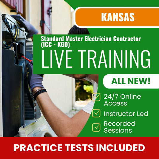 Kansas Standard Master Electrician Contractor (ICC - KGD) Exam Prep - Live Virtual + Self Study Training