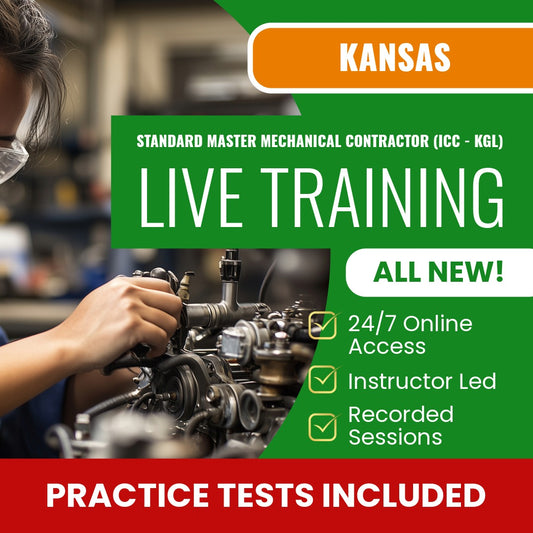 Kansas Standard Master Mechanical (ICC - KGL) Exam Prep - Live Virtual + Self Study Training