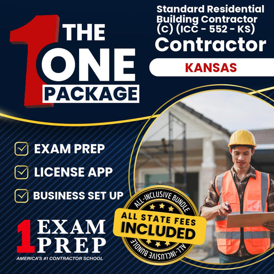 The 1 Package: All-Inclusive Kansas Standard Residential Building Contractor (C) (ICC - 552 - KS), Licensing & Business Setup Solution
