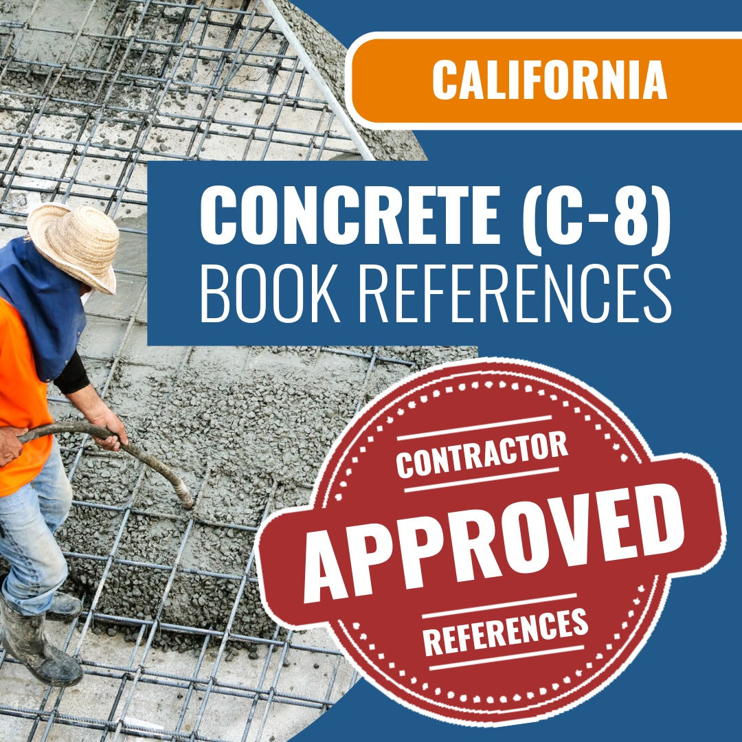 California Concrete (C-8) Contractor Licensing Exam Prep Book Reference Package