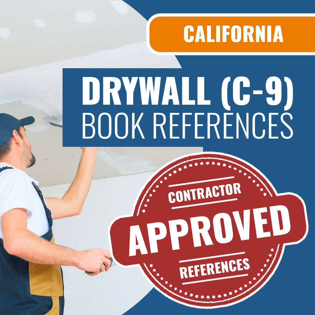 California Drywall (C-9) Contractor Licensing Exam Prep Book Reference Package
