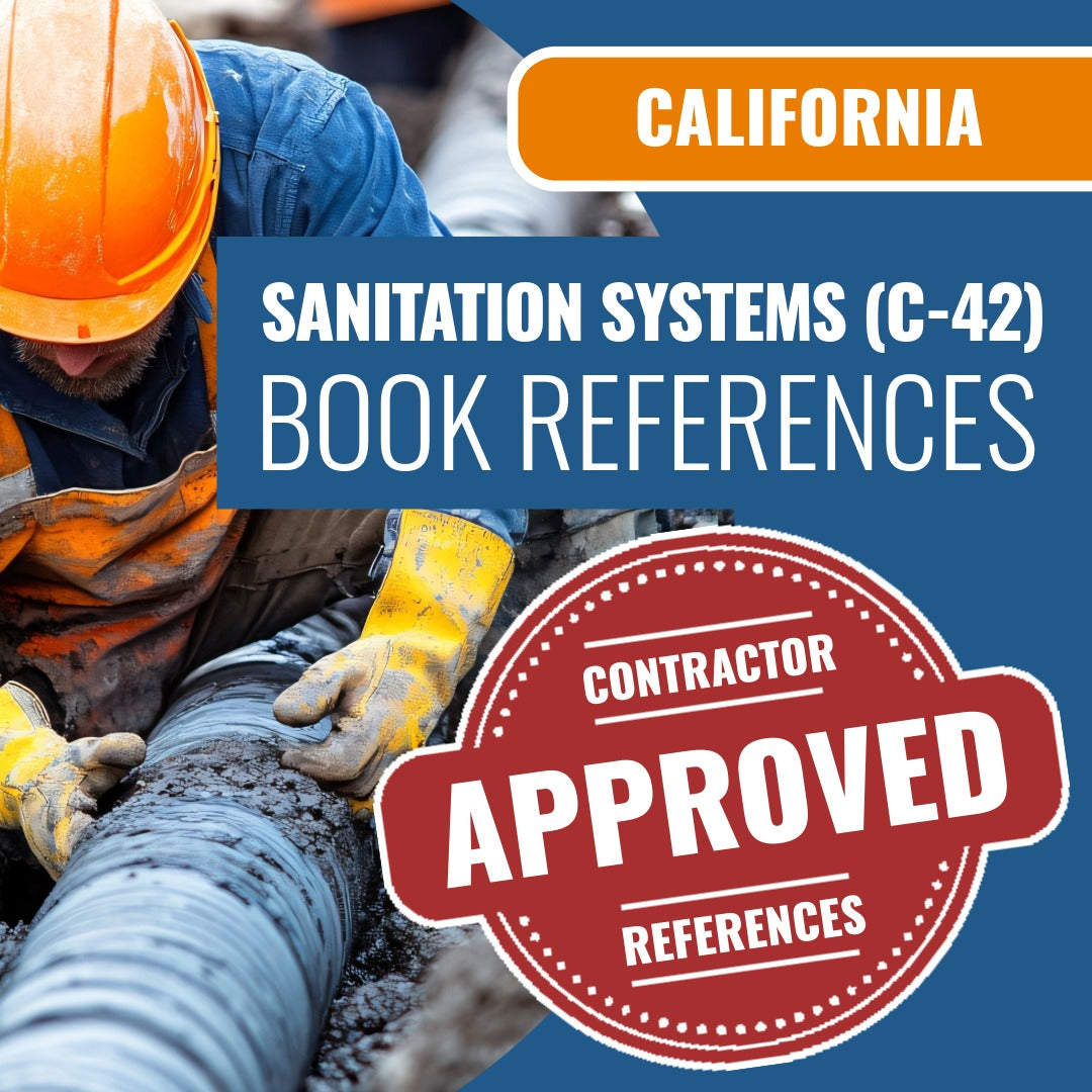 California Sanitation System (C-42) Contractor Licensing Exam Prep Book Reference Package